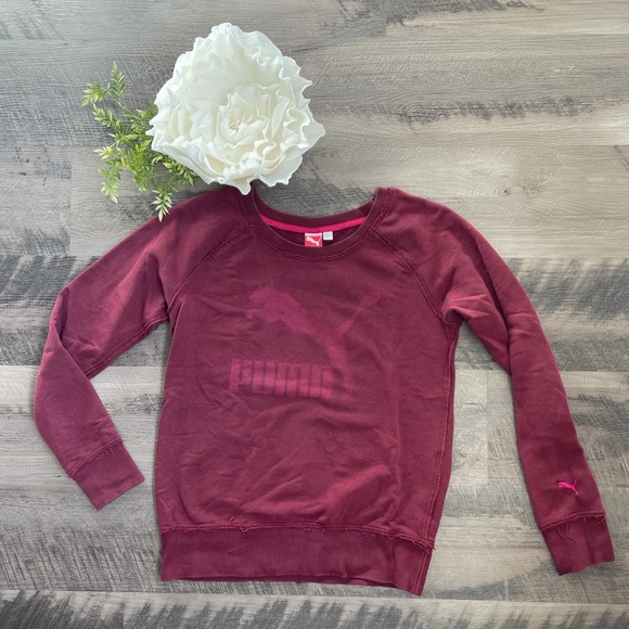 💗PUMA Maroon Crewneck Sweatshirt - Picture 1 of 4